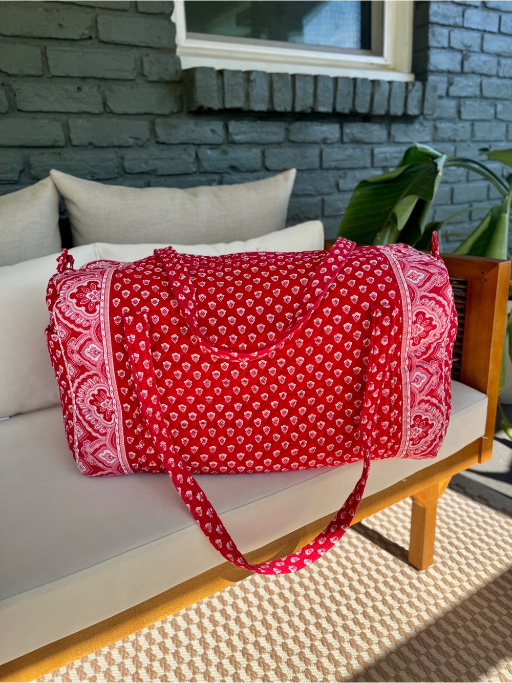 Vera Bradley Nantucket Red Large Duffel Bag